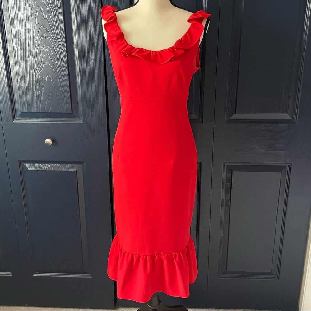 Nanette Lepore Red Ruffle Dress - Picture 3 of 12